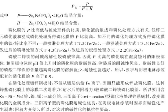 磷化膜的組成及其耐蝕性