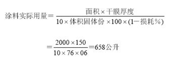 涂料的實(shí)際涂布率和實(shí)際用量