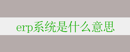 erp系統(tǒng)是什么意思