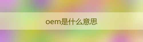 oem是什么意思