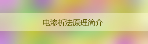 電滲析法原理簡(jiǎn)介